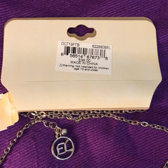 Erica Lyons Silver Tone Statement Necklace with Teardrop Crystal Stones - Picture 6 of 6